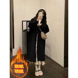 Milk Curry Color Hair Coat Women's Long 2025 Winter New Small Han Feel Thicker This Coat