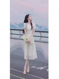 Sweet 2025 Summer New Hepburn Light And Thin Dress With Slim High-Student French Dress