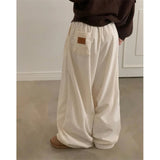 Korean Version Of Loose Waist Casual Retro Wind Breeze Velvet Loose Casual Trousers Women's Pocket Languid Languid Trousers