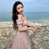 French Hepburn Style Dress Stunning Pure Desire Versailles Fairy Birthday Party Banquet Court Wind Dress Dress