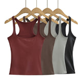 Locomotive Girl Leather Hottie Sexy Sling Hanging Neck Top Summer New Retro Wearing Inside The Vest