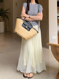 High-Quality 2026 Spring New Sleuish Loose Waist Pressure Ruffle Organ Ruffle Dress Fairy Bountail Skirt