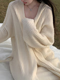 Things And Soft Long Knit Coat / All-In-One Skirt