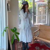 Korean Chic French Small Heavy Craft Pressure Latch Splicing Wooden Ear Shirt + High-Waist A-Word Half-Body Skirt Set