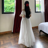 French Lotus Side Shoulder-To-Shoulder Dress Women's Summer 2025 New Super-Looking Niche Design Temperament Dress