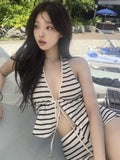 Swimsuit Women Split Two Sets Of French Retro Stripes Sexy Pure Lust Wind Bikini Holiday Hot Spring Swimsuit