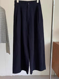 The Whole Universe Drunk To Wear! Channel Goods ~ Tibetan Blue Cotton After Tight Waist Trousers Women Summer Linen Pants