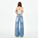2026 New Hottie Crease To Make Old Water Wash Jeans Drag Floor Thin Loose Straight Broad Leg Pants