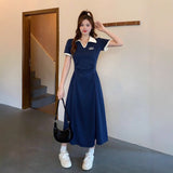 Simple Thin Dress 2025 Summer Slim Dress A-Word Dress Small Casual Temperament Dress
