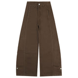 Mocha Brown Bullet-Free High-Waisted In Wind Jeans Women's Autumn New Lazy And Loose-Fitting Trousers
