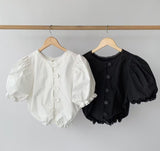 Korean Chic Niche Design Age Reduction Netty Short Shirt Female Chic Single Buckle Splicing Lace Top