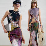 New Chinese Fainting Retro Chic Design Unique Exquisite And Beautiful Print Dress Women's New Summer Dress