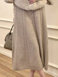 Sister's Brocing Dress 100 Wool Knitted Skirt Women's Autumn And Winter Long Elegant Early Gold Skirt
