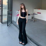 YC& Hottie Low-Rise Trumpet Trousers Slimming Thin Yoga Pants Match Elastic Casual Pants Women