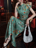 Yujing Chinese Style New Chinese Dress Rain-Lump Improved Cheongsam Short Long Dress
