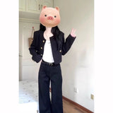 Black Small Fragrant Coat 2025 New Women's Autumn High-End Feeling With Thin Short Top