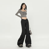 2026 Autumn New Niche Design V-Type High-End Horn Pants Interview Commuting Thin Trousers