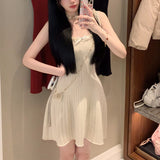 Love Navy Collar Can Also Wear A Good Body Velvet Navy Collar Top / Knitted Skirt