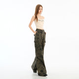 New Eleven Stone Treasure Camouflage Trousers Small Low-Rise Loose Straight Slack Trousers Woman