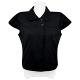 Korean Version Of The Girl Feeling Four Button Summer Retro Doll Collar Casual Short-Sleeved Shirt Top