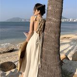 2025 Independent Design Handmade Rope Weaving Neck-Luck Holiday Dress Dress Seaside Holiday Dress