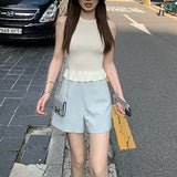 Summer Vest Multi-Colored Wood Ear Thin Knitting Top Han System Slime Sleeveless T-Shirt