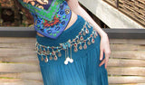 Xishuangbanna Tourism Holiday Style Wearing Suit Female Bohemian Print Blouse Blue Half-Body Dress