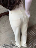 Mainly Thick Warm And Thin Velvet Sense Elastic Winter Horn Trousers