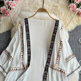 Bohemian Holiday Coat Woman Summer Beach Outside Wearing Heavy Industry Embroidery Loose Cardigan Shawl Sun Protection Shirt