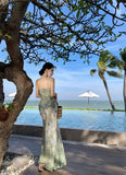 2026 High-End Design Beautiful Sling Dress Women's Summer Mesh Printing Temperament Lanky Seaside Vacation