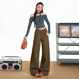 Vintage Autumn And Winter New Denim Trousers Feel Comfortable And Thin And Tugging Every Day Lazy Wind Loose