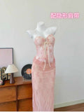 Thailand's New 2026 Island Holiday Photo Sexy Lace Breast Thoracic Skirt Three-Piece Swimsuit