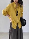 Unique Beautiful Chic Shirt Women's Linen Old Money Windy Long-Sleeved Shirt High Sense Chic Chic Chic Top