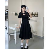 Pure Lust Wind Splicing Hollow Dress Summer Large Size Ins Tide Sweet Hot Sister Zipper To Show Thin Dress