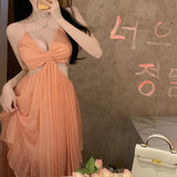 French Sexy Pure Lust Wind Irregularly Exposed Waist Thin Sling Dress Female Sanya Seaside Holiday Take-Up Dress