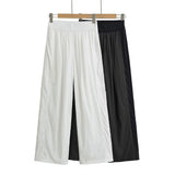 Tennis Trousers Women High-Waisted White Broad-Legged Trousers Quick Dry Yoga Fitness Training Pants Comfortable Loose Straight Trousers