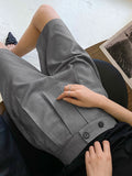 2025 New Burst Summer Loose Summer Straight Summer Suit Trousers Five-Pointed Wide-Legged Shorts Women