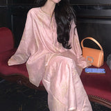 [Longling Powder Dai] Guofeng New Chinese Heavy Industry Gold Line Caught Gold Crayfish Women's Clothing Pink New Chinese Style