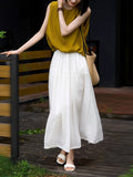 Stealun Lian Yue Baiyin 60 Ani-Le | French Holiday Dress Simple Long Umbrella Skirt New ¤Ç