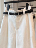 CHAO Class Recommendation!Simplified White Linen High-Waist Five-Point Shorts Women Wear Loose Feeling Loose Thin Trousers