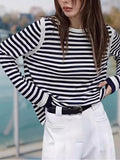 Lyselle Tiansi Bumps Striped Long-Sleeved T-Shirts For Women's Early Autumn Jackets