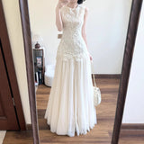 2026 Summer French Important Occasion Beautiful Dress Light People Gentle Know Wearing Light Apricot Lace Temperament Dress