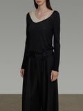 Fake Two Asymmetric Knitted Shirt Women Autumn New Slim Thin High-End Feel Top