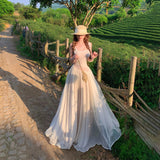 Beautiful Splicing Big-Lup With Lace Strapped Lace Dress Pure Desire Holiday Elegant Fairy Show Skinny Dress Girl Summer
