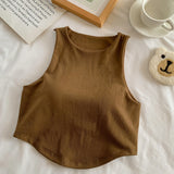 932# Irregular Sling Vest Women 2025 Spring/Summer New Sleeveless Short-Sleeveless Short-Socked T-Shirt T-Shirt Tide