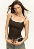 762# Human Cotton Vintage Babes Design Sense Hanging Neck Sling Vest Women Summer Back To Wear Repair Body