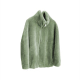 Women's Tide In Winter Plus Thick Double-Sided Velvet Collar To Keep Warm Women's Zip-Up Velvet Women