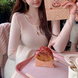 Kisskiss Doubles Sweeter 48 100 Woolly Bows With Bottom Knitted Knitted Blouse For Winter