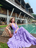 2025 Long-Term Pure-Want Wind Hanging Back-End Fairy Dress Seaside Lotus Leaf Hanging Dress