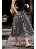 Âý-Tide Paris Bubble Crepe Muscle Moisten Cotton Loose Lantern Skirt Elastic Waist Half Skirt Boa Boa Boaster 25 Years